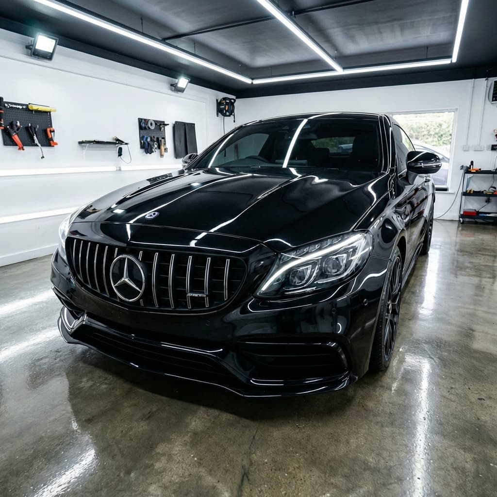 Car window after professional tinting