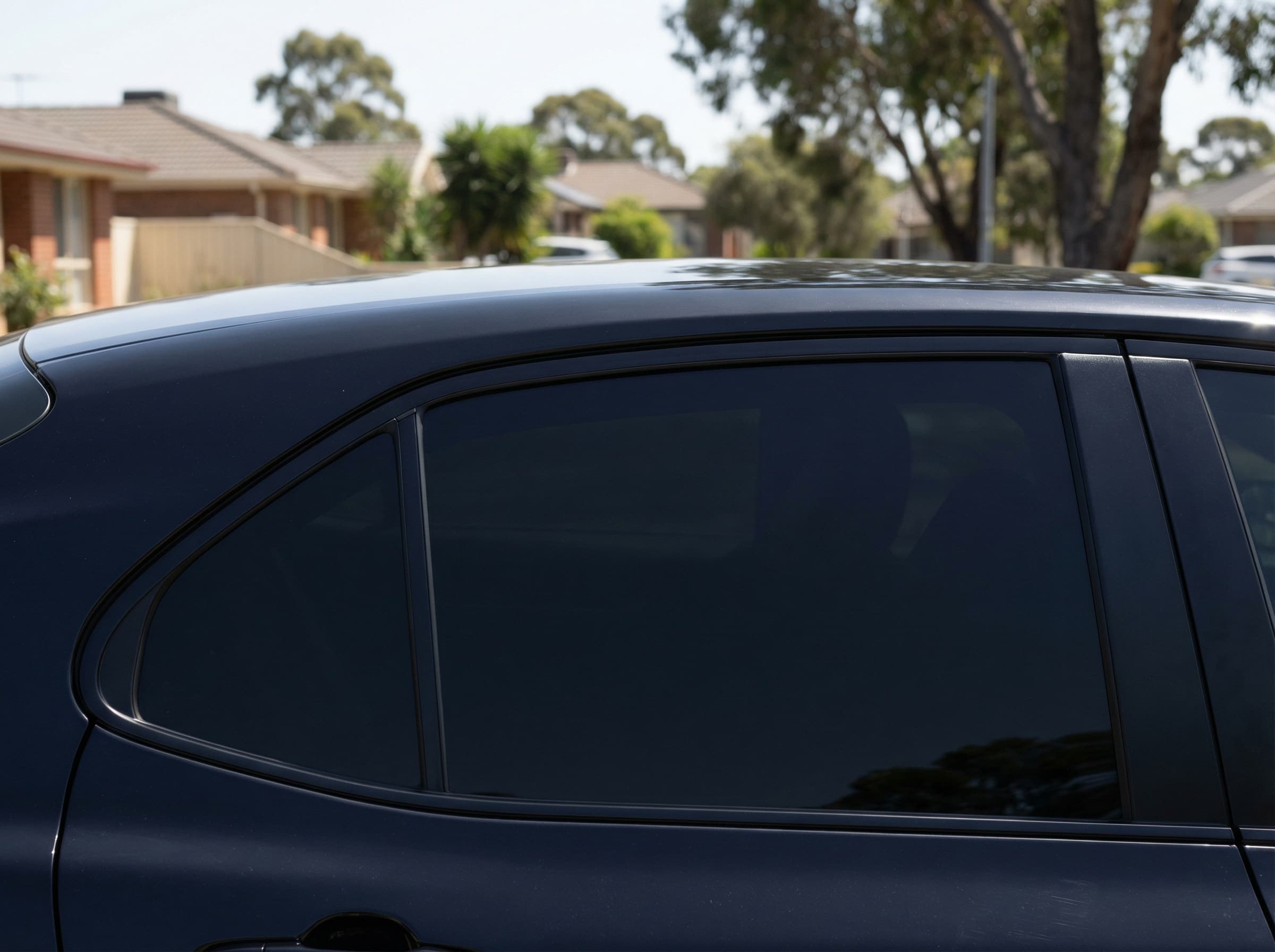 5% VLT window tint — near-opaque privacy glass